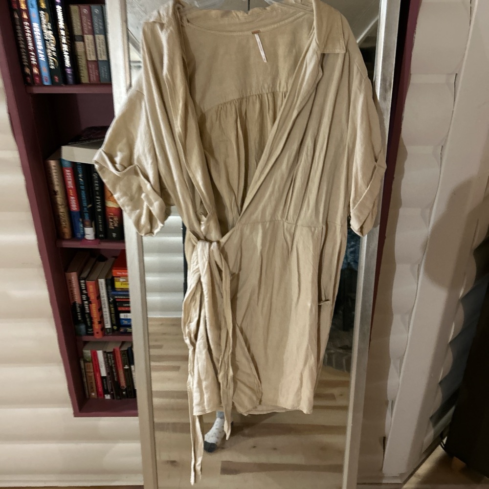 Beige Wrap Dress